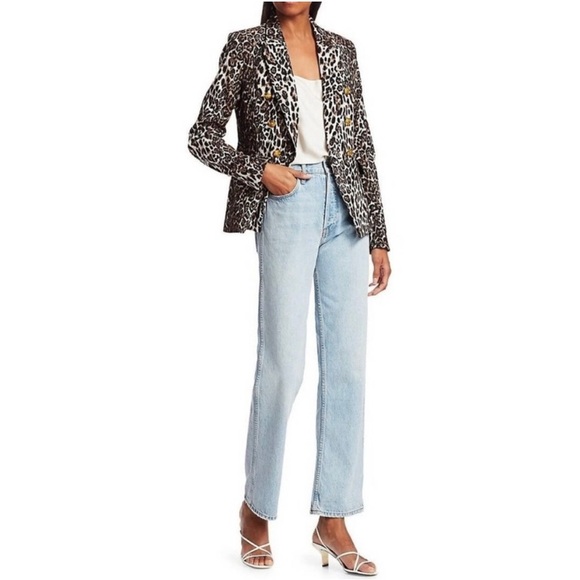 A.L.C.‎ Alton Blazer Women’s Size 4 Double Breasted Leopard Print Gold Buttons - Picture 3 of 10